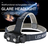 UltraFireUSB Rechargeable Head-Mounted Aluminum Alloy LED Sensor Headlight Kit