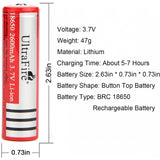 UltraFire 3.7v 2600mAh 18650 Li-ion BRC Rechargeable Battery Without Protection