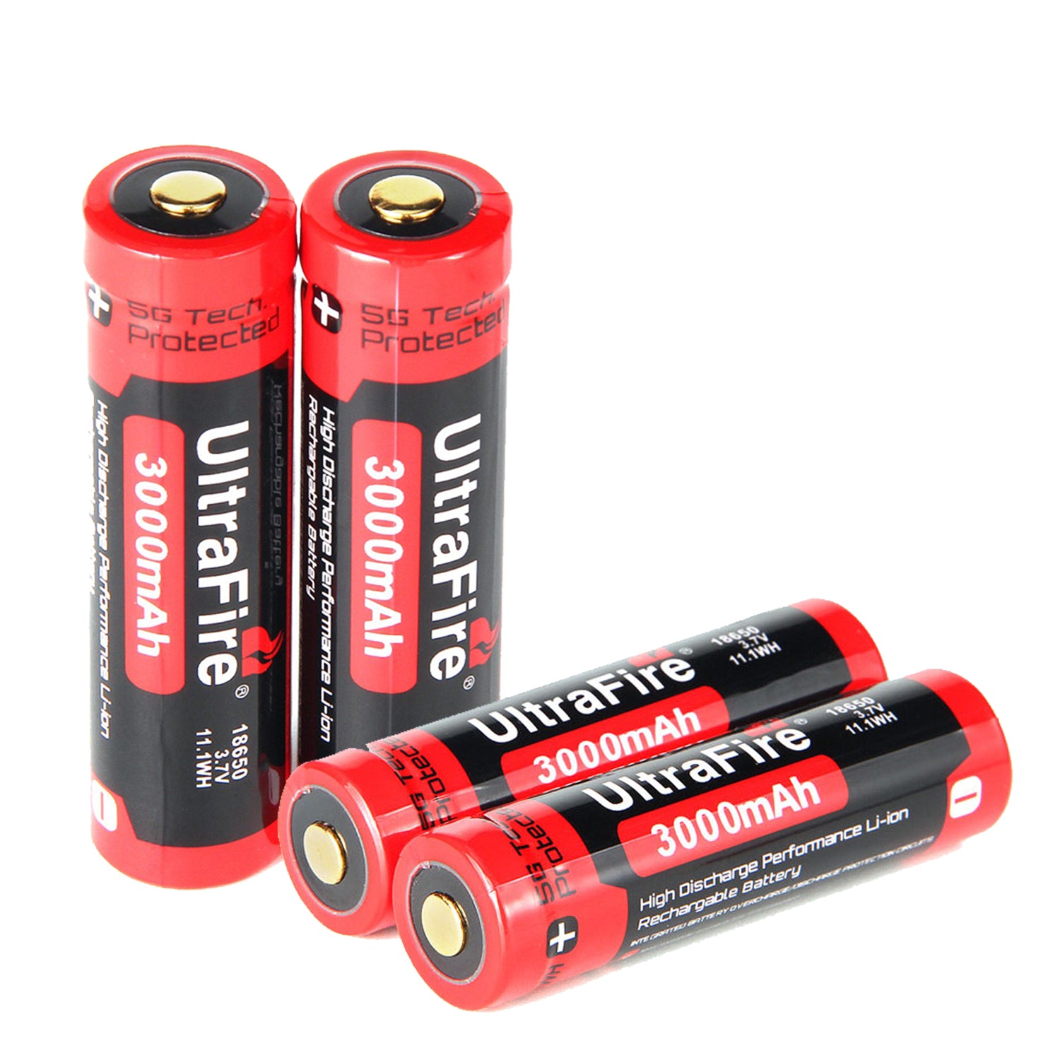 UltraFire BRC 18650 3.7V 3000mAh Rechargeable Lithium Battery （2PCS）