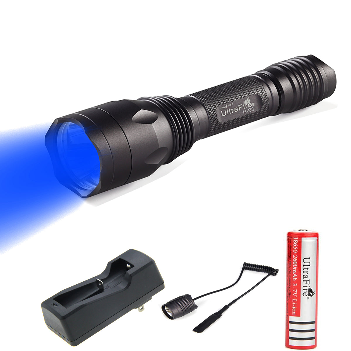 UltraFire H-B3 Blue Light 470nm Hunting Flashlight