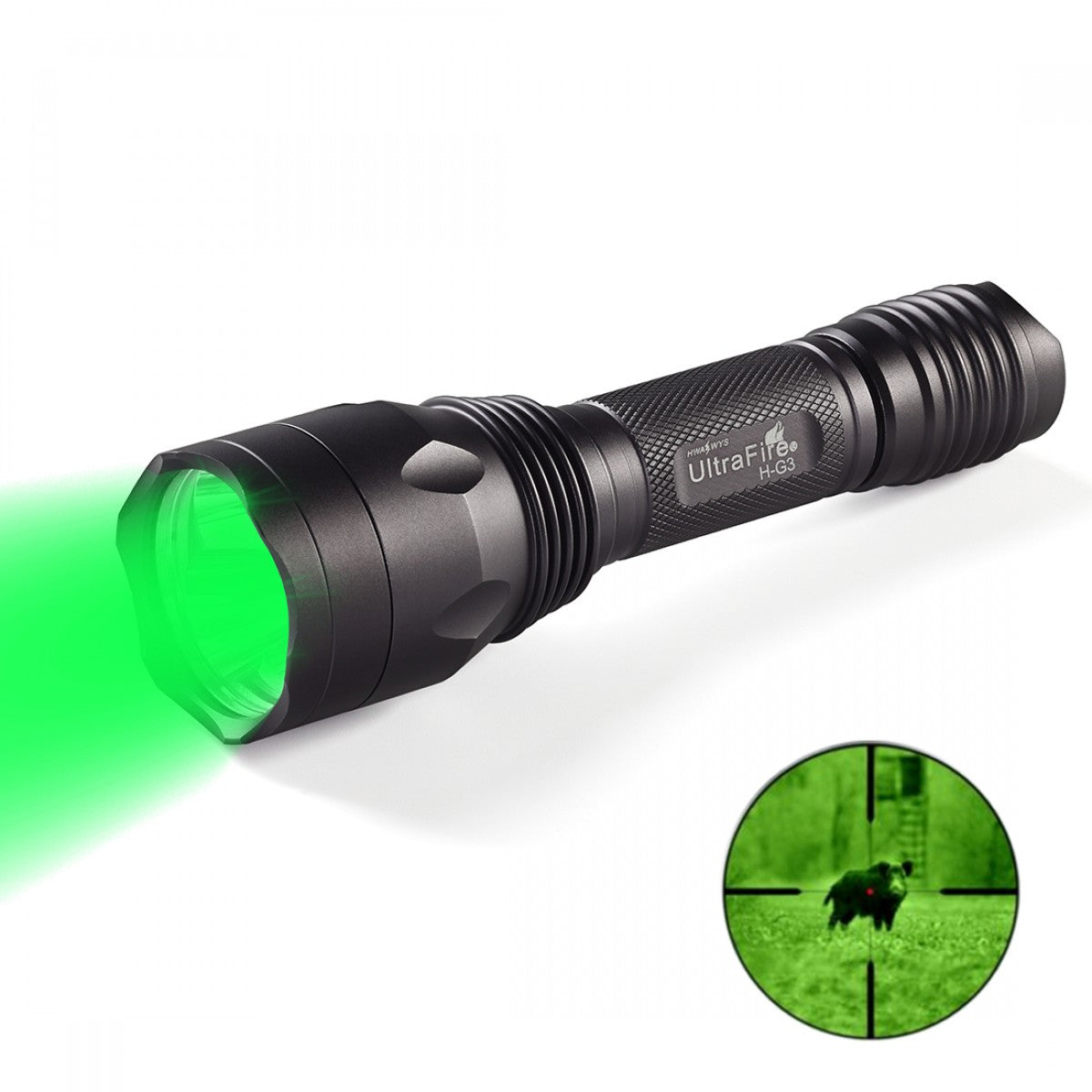 UltraFire H-G3 Green light Hunting Flashlight